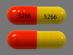 Pill 5266 5266 Orange & Yellow Capsule/Oblong is Tetracycline Hydrochloride