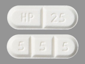 Pill HP 25 5 5 5 White Capsule/Oblong is Buspirone Hydrochloride