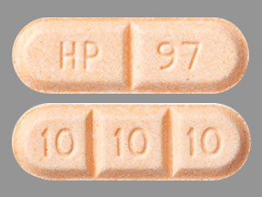Pill HP 97 10 10 10 Peach Capsule-shape is Buspirone Hydrochloride
