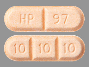 Pill HP 97 10 10 10 Peach Capsule/Oblong is Buspirone Hydrochloride