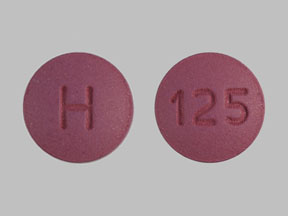 Pill H 125 Purple Round is Ropinirole Hydrochloride