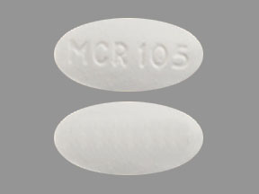 Pill MCR 105 White Oval is Metronidazole