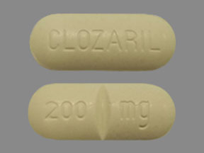 Pill CLOZARIL 200 mg Yellow Capsule-shape is Clozaril