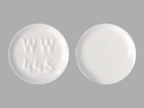 Pill WW 445 White Round is Phenobarbital