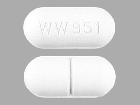 Pill WW 951 White Capsule/Oblong is Amoxicillin Trihydrate