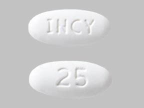 Pill INCY 25 White Elliptical/Oval is Jakafi