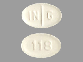 Pill IN G 118 White Elliptical/Oval is Cabergoline