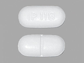 Pill IP 118 White Capsule/Oblong is Acetaminophen and Hydrocodone Bitartrate