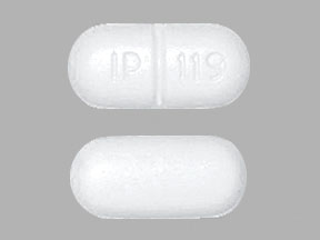 Pill IP 119 White Capsule/Oblong is Acetaminophen and Hydrocodone Bitartrate