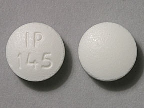 Pill IP 145 White Round is Hydrocodone Bitartrate and Ibuprofen