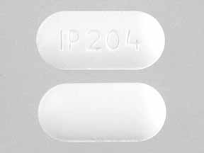 Pill IP 204 White Elliptical/Oval is Acetaminophen and Oxycodone Hydrochloride