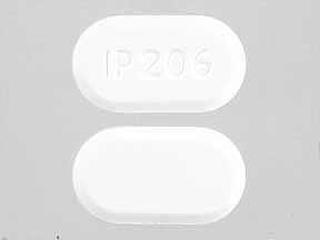 IP 206 Pill Images (White / Elliptical / Oval)