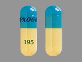 Pill IPX066 195 Blue & Yellow Capsule-shape is Rytary