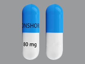 Pill IRONSHORE 80 mg Blue & White Capsule-shape is Jornay PM