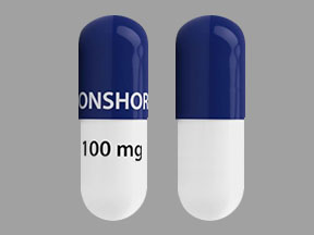 Pill IRONSHORE 100 mg Blue & White Capsule/Oblong is Jornay PM