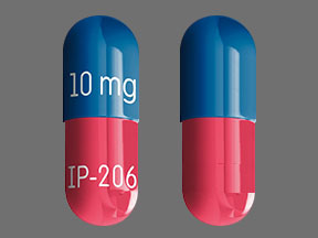 Pill IP 206 10 mg Blue & Pink Capsule/Oblong is Vivlodex