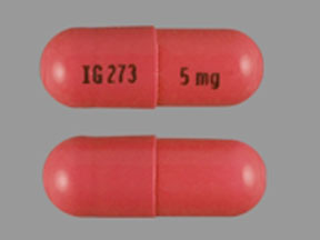Pill IG 273 5 mg Red Capsule/Oblong is Ramipril