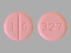 Pill I G 327 Pink Round is Warfarin Sodium