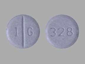 Pill I G 328 Purple Round is Warfarin Sodium