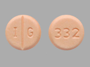 Pill I G 332 Peach Round is Warfarin Sodium