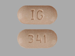 Pill IG 341 Pink Capsule/Oblong is Naproxen