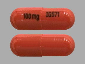 Pill 100 mg IG571 Orange Capsule/Oblong is Pregabalin