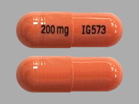 Pill 200 mg IG573 Orange Capsule/Oblong is Pregabalin