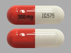 Pill 300 mg IG575 Orange & White Capsule/Oblong is Pregabalin