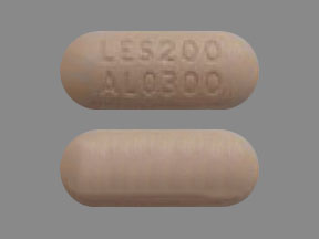 Pill LES200 ALO300 is Duzallo allopurinol 300 mg / lesinurad 200 mg