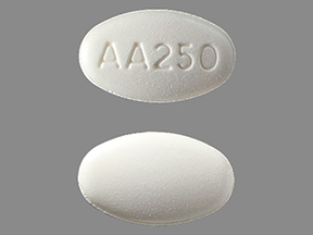 Pill AA250 White Elliptical/Oval is Abiraterone Acetate