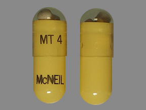 Pill MT 4 McNEIL Yellow Capsule/Oblong is Pancreaze