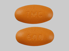Pill TMC 600 Orange Oval is Prezista