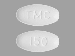 Pill TMC 150 White Elliptical/Oval is Prezista