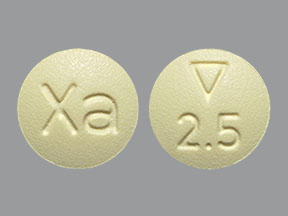 Pill Logo 2.5 Xa Yellow Round is Xarelto
