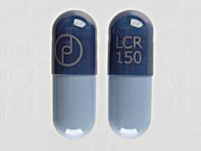 Pill LOGO LCR 150 Blue Capsule/Oblong is Luvox CR