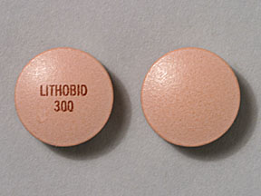 Pill LITHOBID 300 Peach Round is Lithium Carbonate Extended-Release