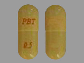 Pill PBT 0.5 Yellow Capsule-shape is Tacrolimus
