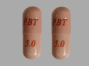 Pill PBT 5.0 Pink Capsule/Oblong is Tacrolimus