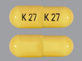 Pill K 27 K 27 Yellow Capsule/Oblong is Phentermine Hydrochloride