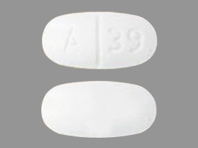 Pill A 39 White Capsule/Oblong is Acetaminophen and Hydrocodone Bitartrate