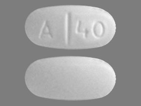 Pill A 40 White Capsule/Oblong is Acetaminophen and Hydrocodone Bitartrate