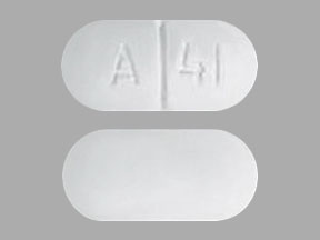 Pill A 41 White Capsule/Oblong is Acetaminophen and Hydrocodone Bitartrate