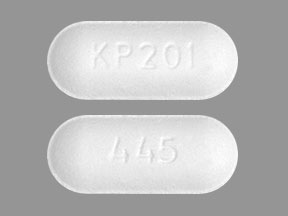 Pill KP201 445 White Capsule-shape is Acetaminophen and Benzhydrocodone Hydrochloride