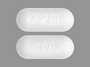Pill KP201 890 White Capsule-shape is Acetaminophen and Benzhydrocodone Hydrochloride