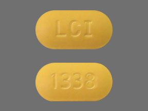 Pill LCI 1338 Yellow Elliptical/Oval is Avidoxy