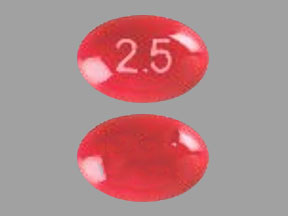 Pill 2.5 Red Capsule/Oblong is Dronabinol