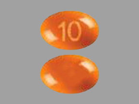 Pill 10 Orange Capsule/Oblong is Dronabinol