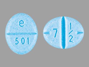 Pill e 501 7 1/2 Blue Elliptical/Oval is Amphetamine and Dextroamphetamine