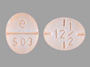 Pill e 503 12 1/2 Peach Oval is Amphetamine and Dextroamphetamine