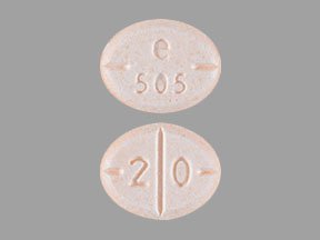 Amphetamine and dextroamphetamine 20 mg e 505 2 0
